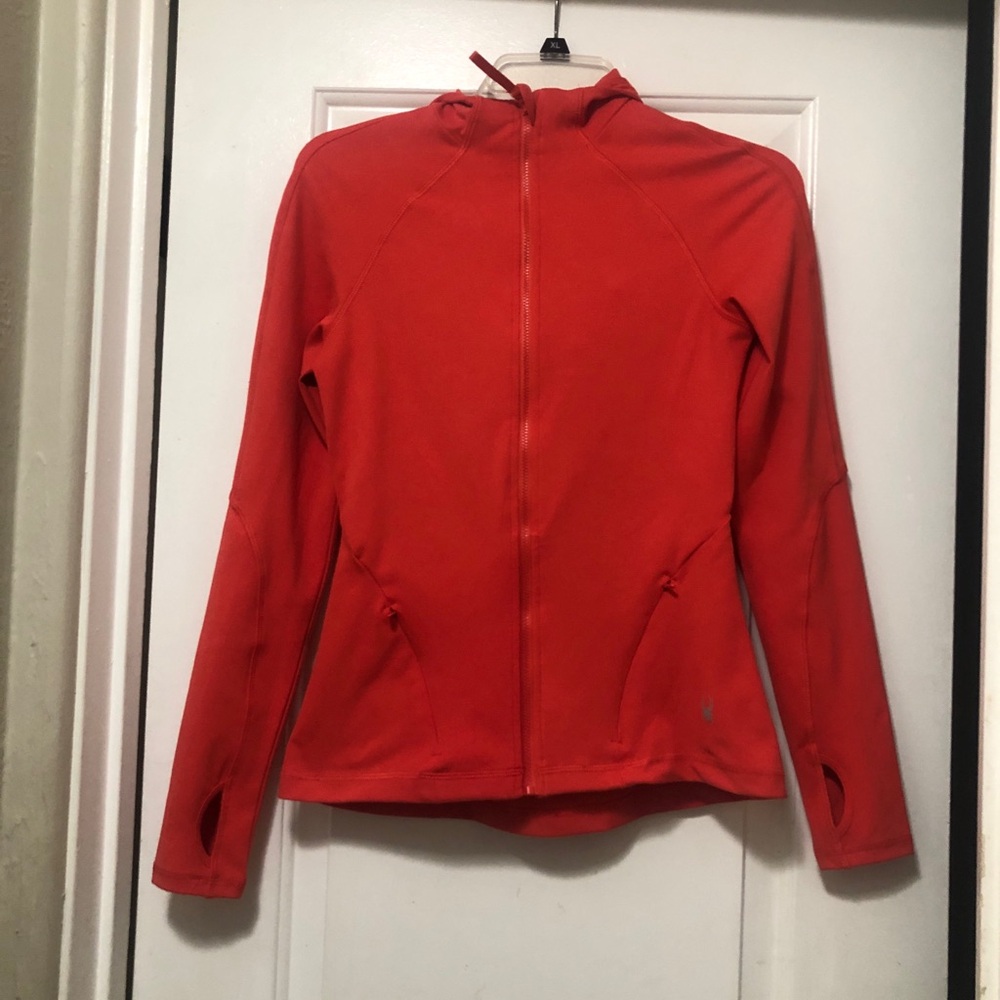 Spyder Women's Bright Red Zip Hoodie Jacket XS a great conditions